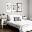 Pictures for the Bedroom Coastal Amalfi Mediterranean Watercolour wall art | 