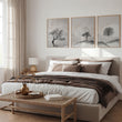 Pictures for the Bedroom Wall Scandinavian Landscape Trees Beige & Black displayed on a wall in a styled room — view 4