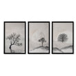 Pictures for the Bedroom Wall Scandinavian Landscape Trees Beige & Black | Set of 3