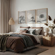 Pictures for the Bedroom Wall Scandinavian Landscape Trees Beige & Black | Set of 3
