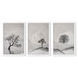 Pictures for the Bedroom Wall Scandinavian Landscape Trees Beige & Black | Set of 3