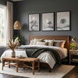 Pictures for the Bedroom Wall Scandinavian Landscape Trees Beige & Black | Set of 3