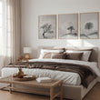 Pictures for the Bedroom Wall Scandinavian Landscape Trees Beige & Black | Set of 3