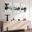 Pictures for Walls in Living Room Japandi Ink Wash Landscape wall art displayed on a wall in a styled room — view 10