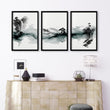 Pictures for Walls in Living Room Japandi Ink Wash Landscape wall art displayed on a wall in a styled room — view 3