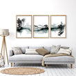 Pictures for Walls in Living Room Japandi Ink Wash Landscape wall art displayed on a wall in a styled room — view 5