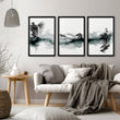 Pictures for Walls in Living Room Japandi Ink Wash Landscape wall art displayed on a wall in a styled room — view 7