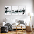 Pictures for Walls in Living Room Japandi Ink Wash Landscape wall art displayed on a wall in a styled room — view 8