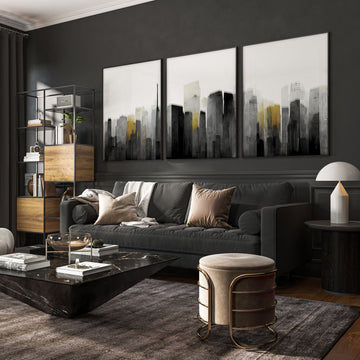 Pictures Framed For Wall | Set of 3 Urban Skyscrapers Wall art Prints