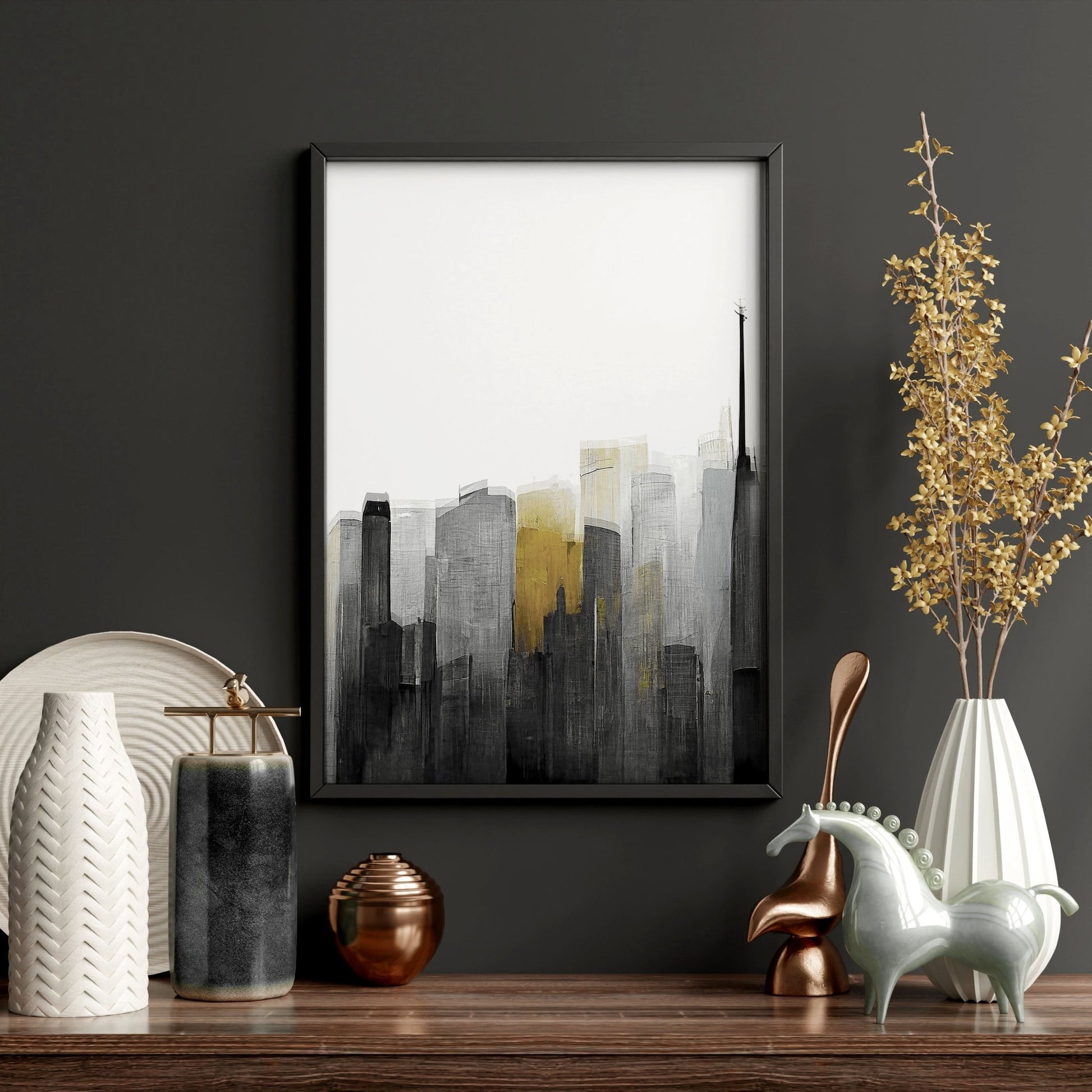 Pictures Framed For Wall | Set of 3 Urban Skyscrapers Wall art Prints