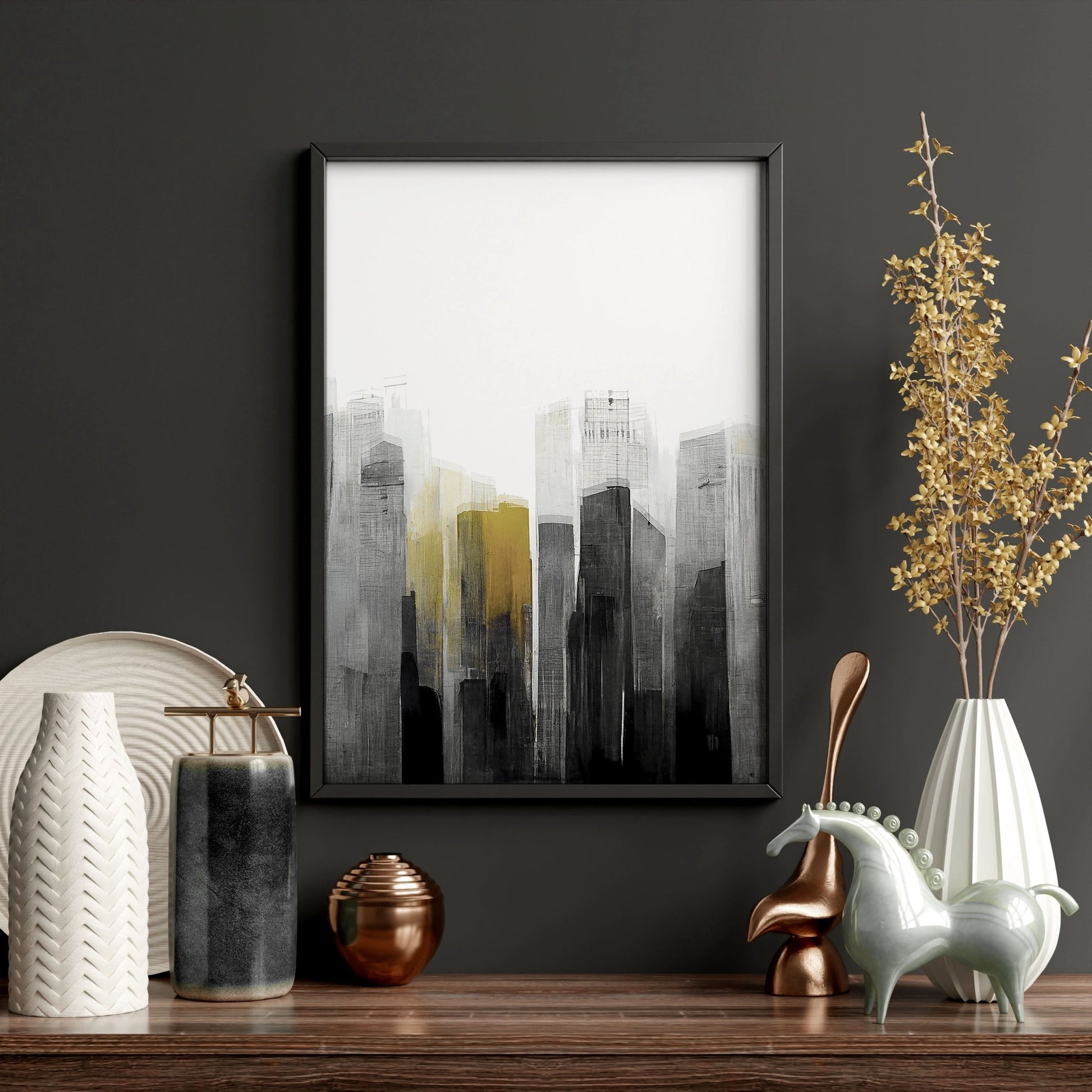 Pictures Framed For Wall | Set of 3 Urban Skyscrapers Wall art Prints