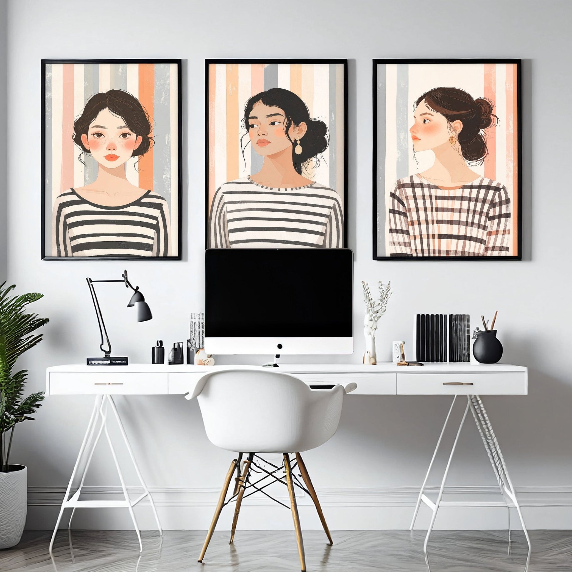 Pictures On Walls Gallery | Set of 3 Boho Women Wall art Prints