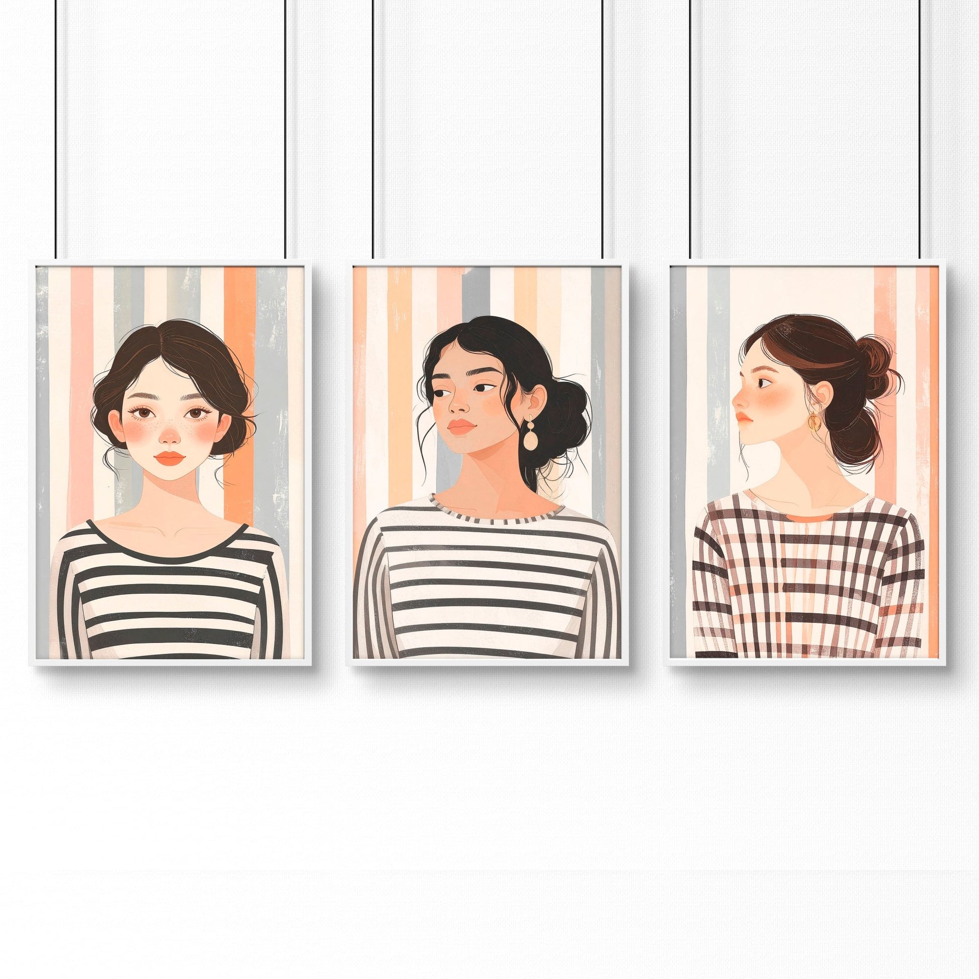 Pictures On Walls Gallery | Set of 3 Boho Women Wall art Prints