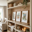 Pink Picture Botanical Flower Shop & Market Cart wall art displayed on a wall in a styled room — view 2