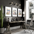 Pink Pictures Watercolour Flower Shop Cottage Fronts wall art displayed on a wall in a styled room — view 5