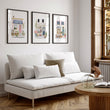Pink Wall Art Country Cottage Flower Shop Watercolour Art wall art displayed on a wall in a styled room — view 3