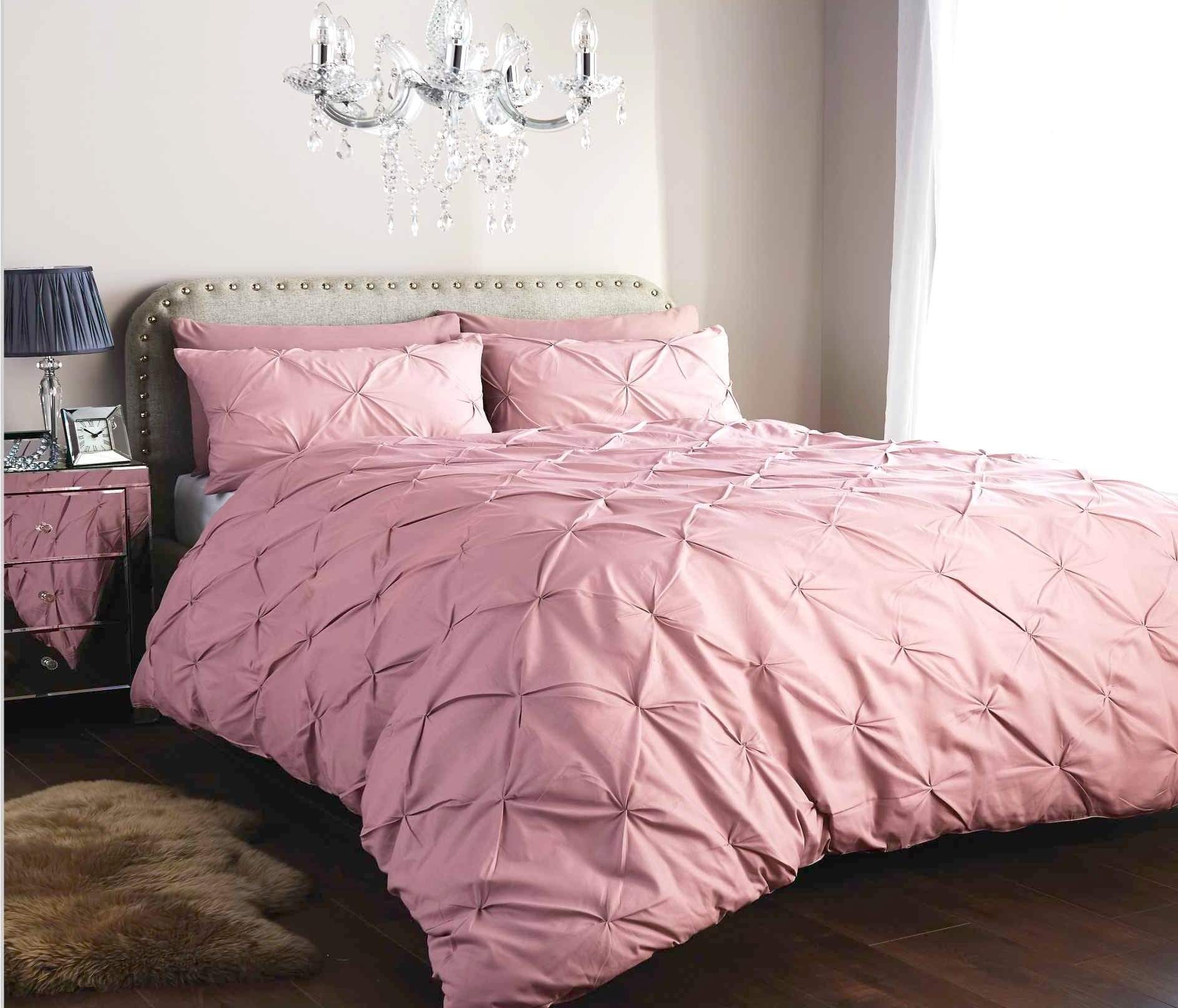 Pintuck Elegance Luxurious Cotton Rich Duvet Cover Set with Handmade Pinch Pleats Available in Single Double King and Super King Sizes OEKO - TEX Certified