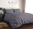 Pintuck Elegance Luxurious Cotton Rich Duvet Cover Set with Handmade Pinch Pleats Available in Single Double King and Super King Sizes OEKO - TEX Certified