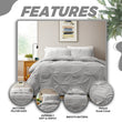 Pintuck Grey Microfibre Duvet Cover Set with Pillowcases Soft Breathable Easy Care Bedding Set Quilt Cover