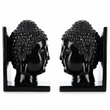 Piper Buddha Head Black Bookends   Set Of 2