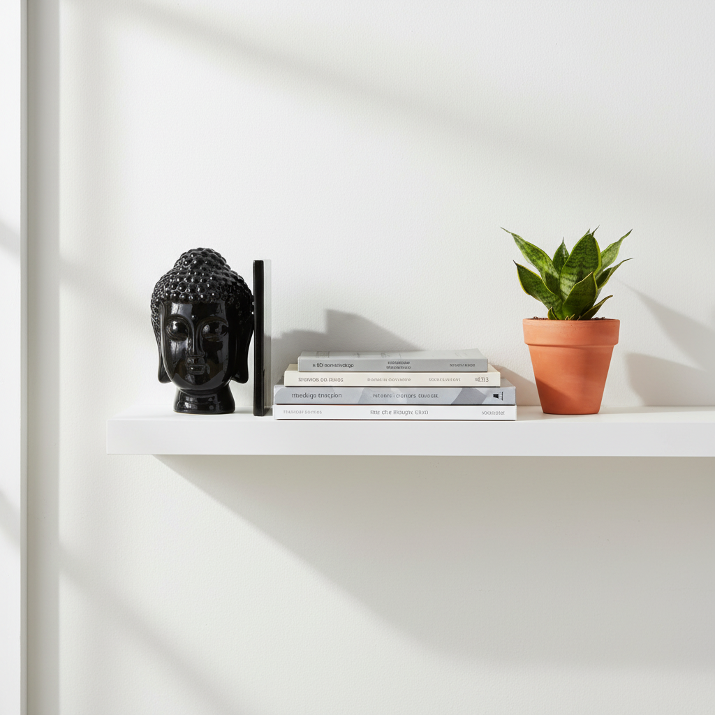 Piper Buddha Head Black Bookends   Set Of 2
