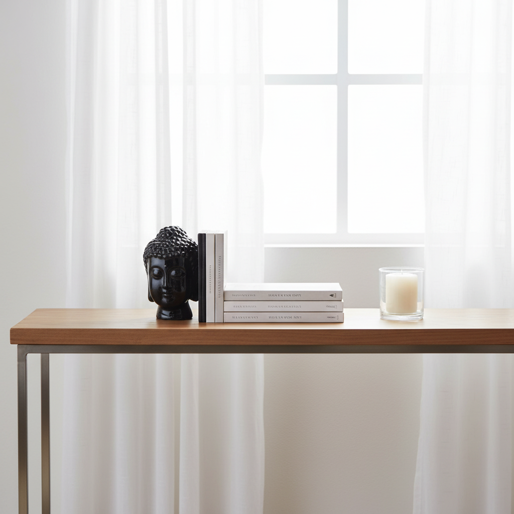 Piper Buddha Head Black Bookends   Set Of 2