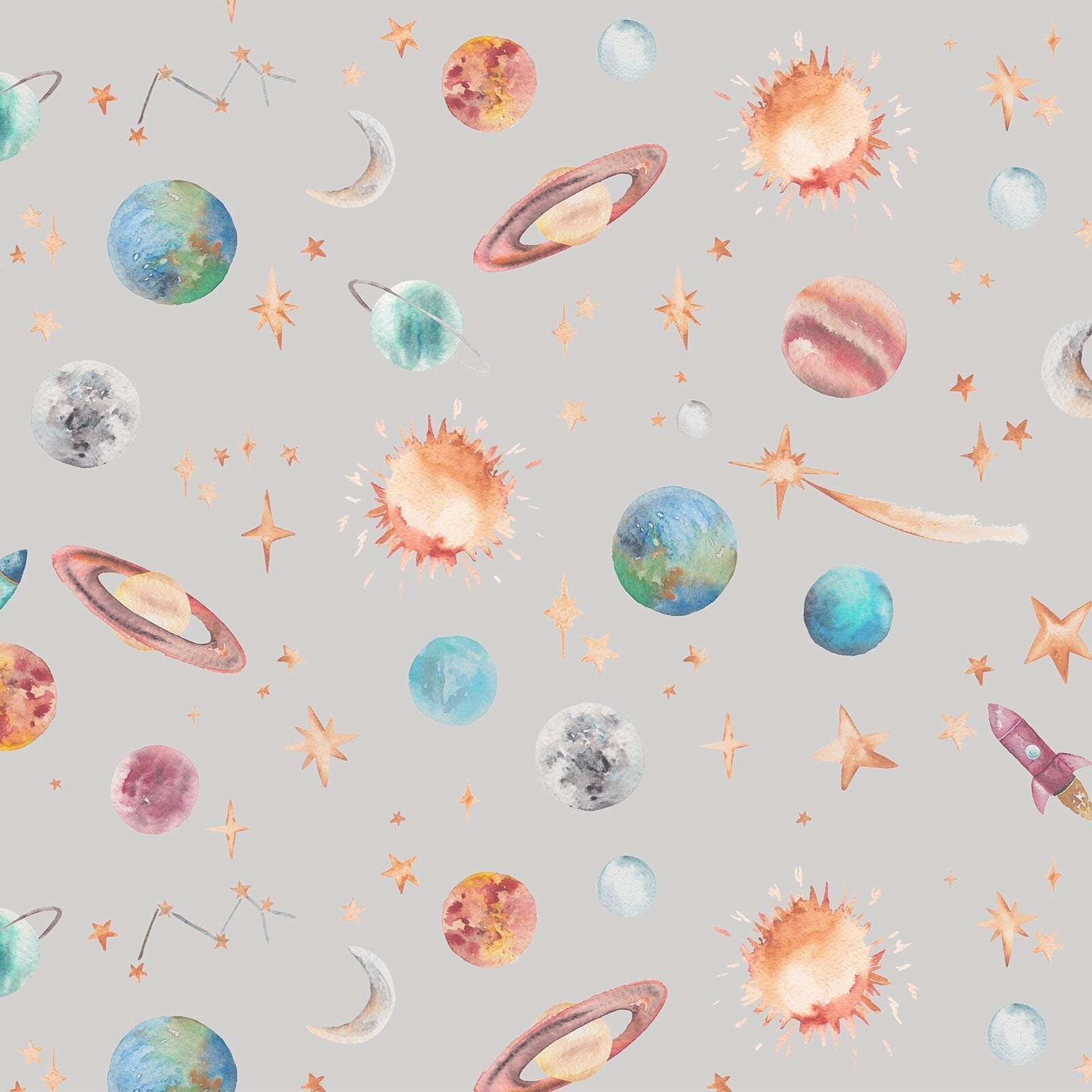 Planets Galaxy & Outer Space Children's Wallpaper