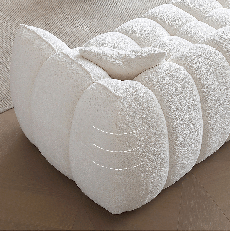 Pooky Pumpkin Single Armchair, White Boucle
