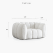 Pooky Pumpkin Single Armchair, White Boucle