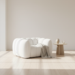 Pooky Pumpkin Single Armchair, White Boucle