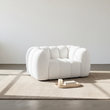 Pooky Pumpkin Single Armchair, White Boucle