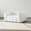 Pooky Pumpkin Single Armchair, White Boucle