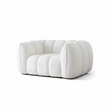 Pooky Pumpkin Single Armchair, White Boucle