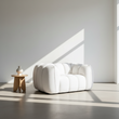 Pooky Pumpkin Single Armchair, White Boucle