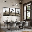 Popular Wall Art Japandi Ink Bonsai Trees on Rolling Hills displayed on a wall in a styled room — view 3