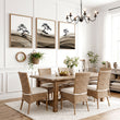 Popular Wall Art Japandi Ink Bonsai Trees on Rolling Hills displayed on a wall in a styled room — view 4