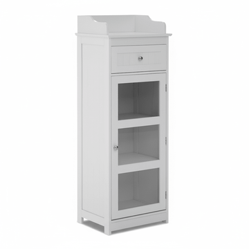 Portland Glass Door Floor Standing Cabinet
