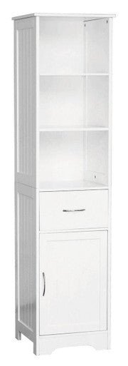 Portland White Wood Floor standing Cabinet With Shelves
