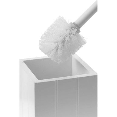 Portland White Wooden Toilet Brush Holder