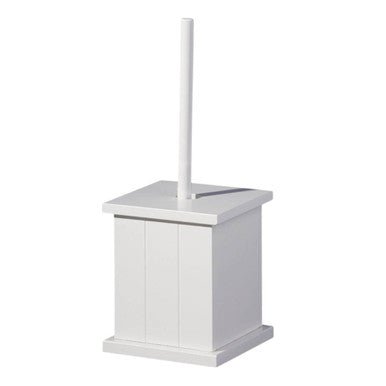 Portland White Wooden Toilet Brush Holder