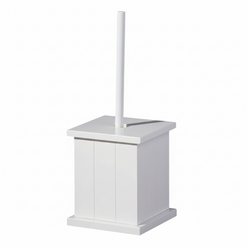 Portland White Wooden Toilet Brush Holder