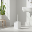 Portland White Wooden Toilet Brush Holder