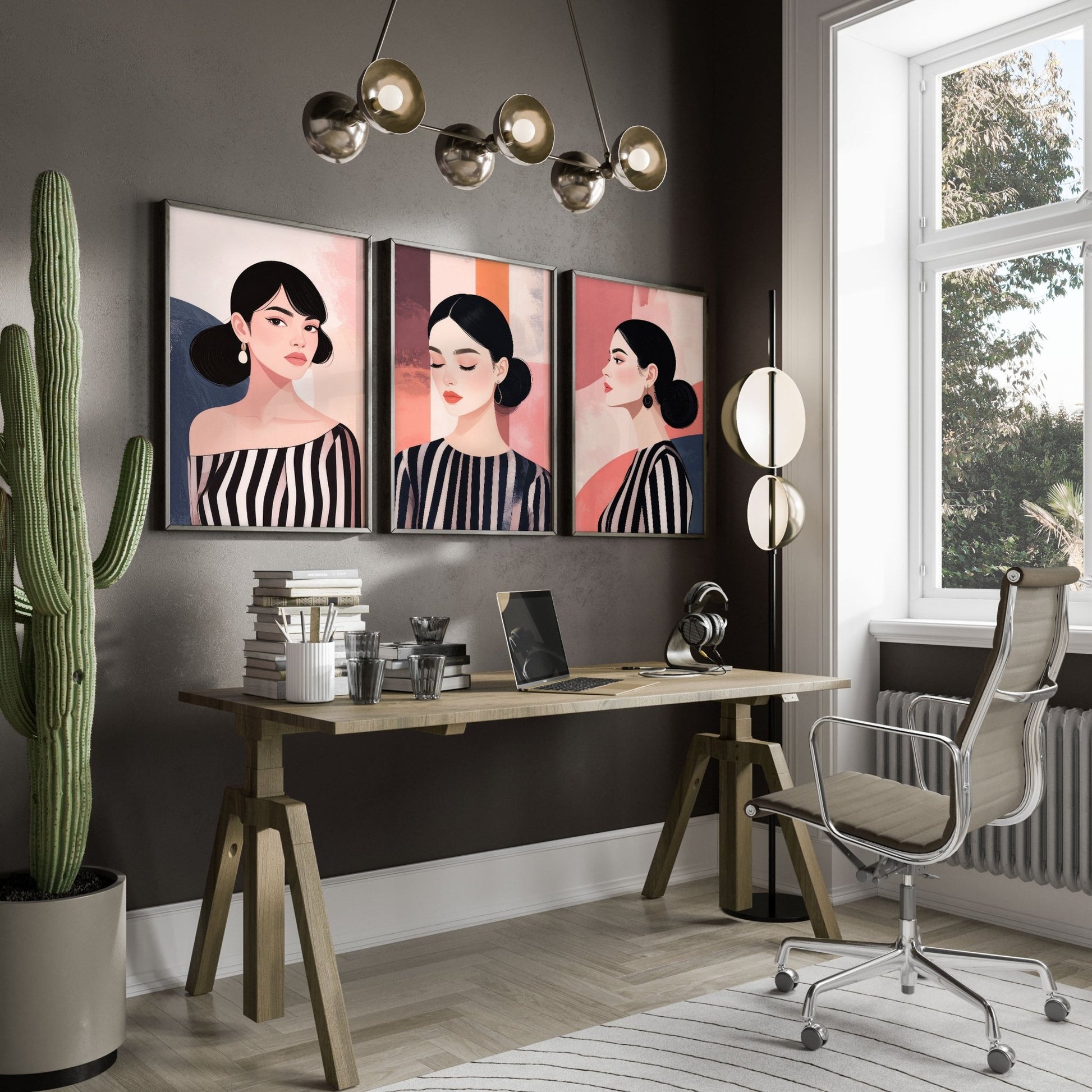 Poster Frame Large | Set of 3 Boho Women Wall art Prints