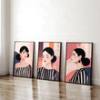 Poster Frame Large | Set of 3 Boho Women Wall art Prints