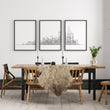 Posters Black and White New York Skyline Line Art Skyscraper wall art displayed on a wall in a styled room — view 2