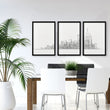 Posters Black and White New York Skyline Line Art Skyscraper wall art displayed on a wall in a styled room — view 3