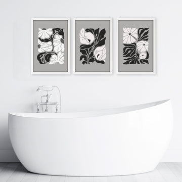 Posters For Bathrooms | Set of 3 Botanical Wall art Prints