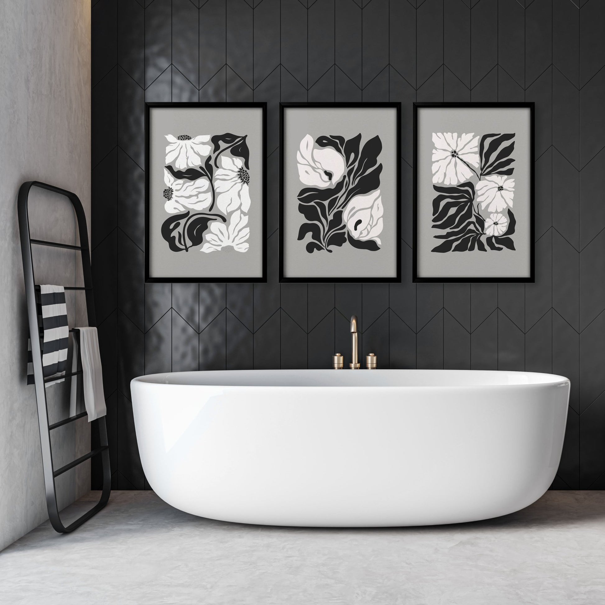 Posters For Bathrooms | Set of 3 Botanical Wall art Prints
