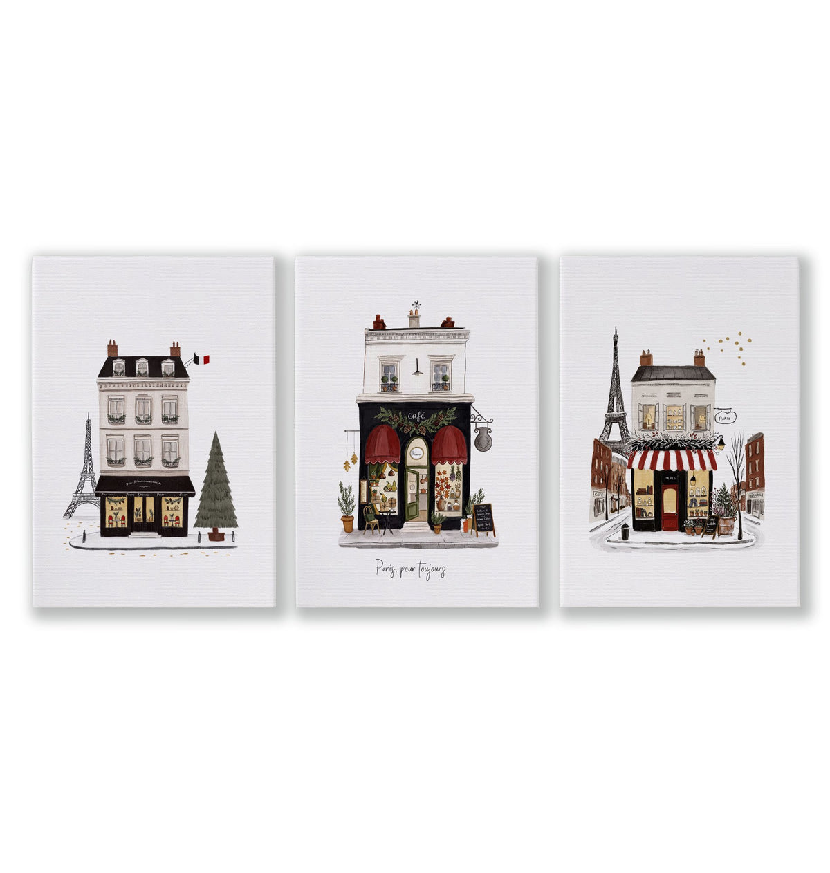 Posters for Bedroom Paris Boutique Street Scenes "Paris, Pour Toujours" as a wrapped canvas