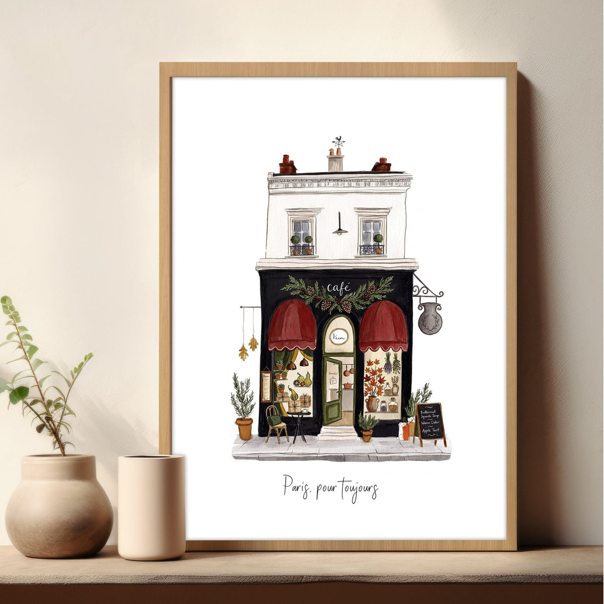 Posters for Bedroom Paris Boutique Street Scenes "Paris, Pour Toujours" | Set of 3